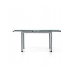 Tavolo rettangolare con piano in vetro allungabile Grigio