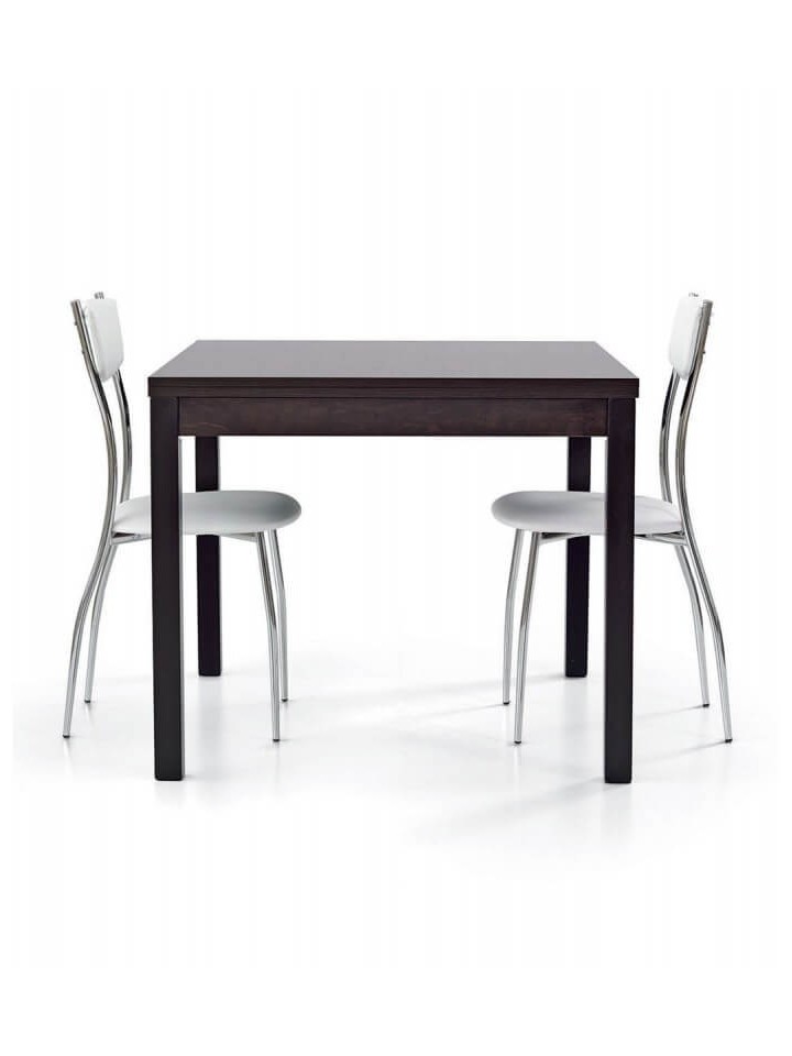 Tavolo legno quadrato apertura a libro Rovere Wengé