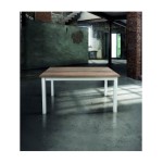Tavolo moderno allungabile con piano in legno naturale