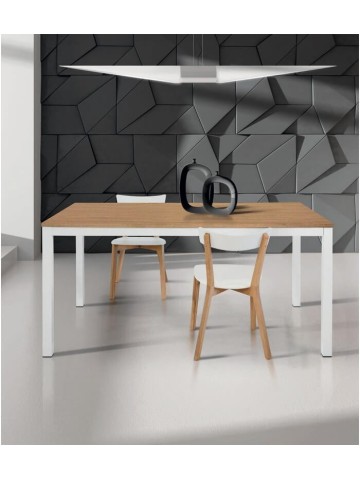 Tavolo moderno allungabile bianco e rovere
