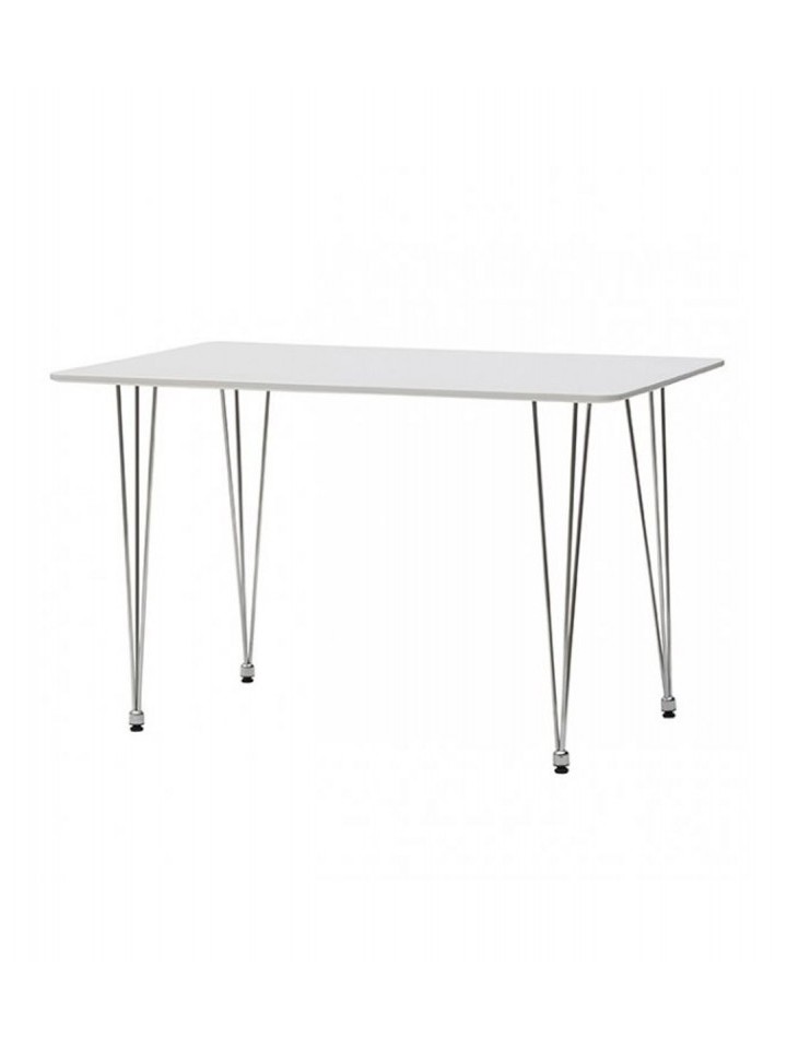 Tavolo rettangolare in legno con gambe in ferro