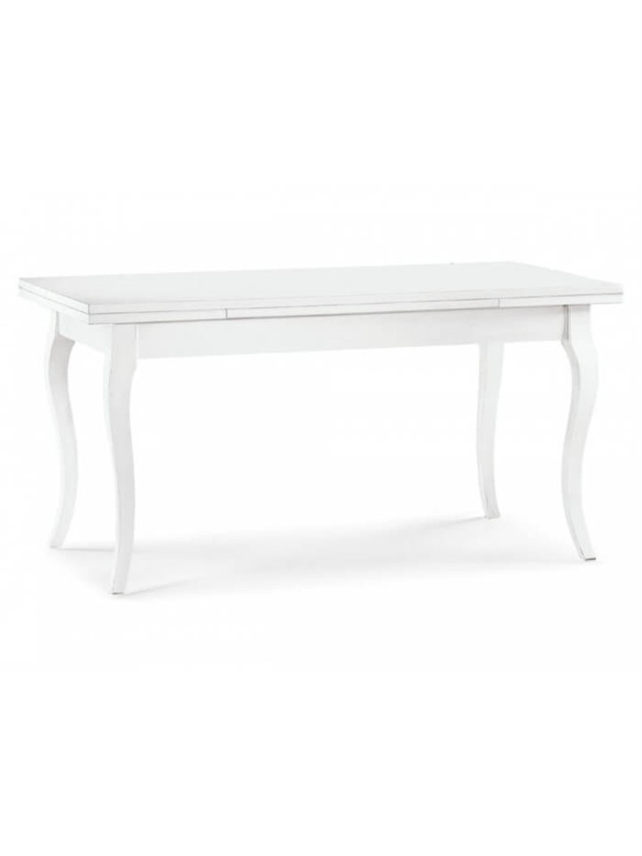 Tavolo in legno design classico allungabile Bianco Opaco