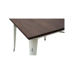 Tavolo in metallo bianco con piano in legno