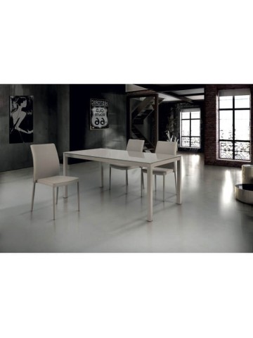 Tavolo allungabile vetro design moderno Tortora