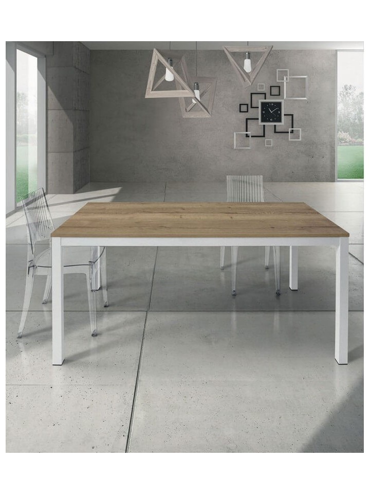 Tavolo in metallo moderno Naturale Rovere