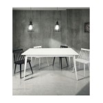 Tavolo in Legno design moderno allungabile Bianco
