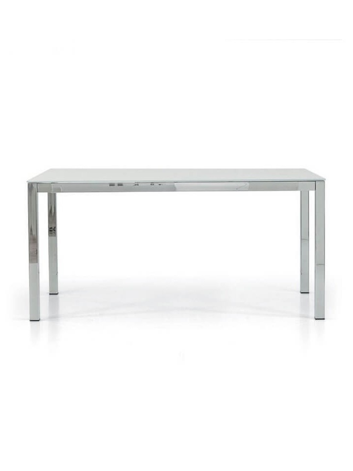 Tavolo rettangolare allungabile con piano in vetro