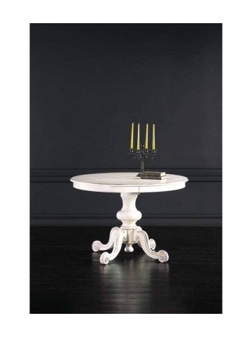 Tavolo tondo allungabile con piede centrale