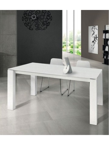 Tavolo moderno allungabile bianco frassinato