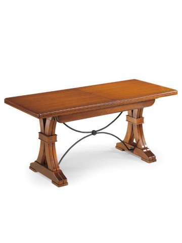 Tavolo in legno design classico ferro  Noce Lucido