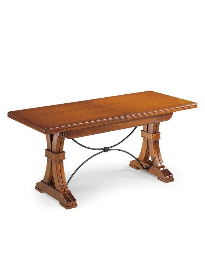 Tavolo in legno design classico ferro  Noce Lucido