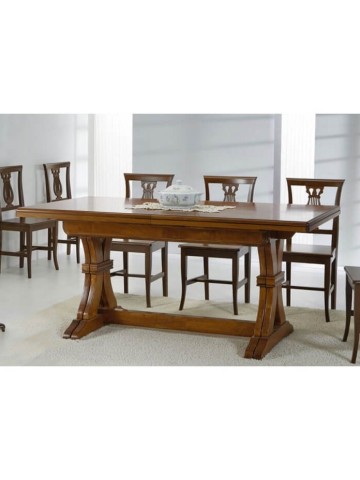 Tavolo Sala da Pranzo Classico in Legno Noce Bassano Gambe a Y