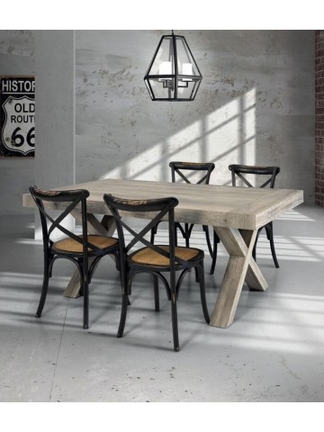 Tavolo in legno base X naturale