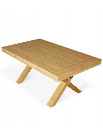 Tavolo Rovere Consumato con Gambe Incrociate ad X
