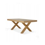 Tavolo Rovere Consumato con Gambe Incrociate ad X