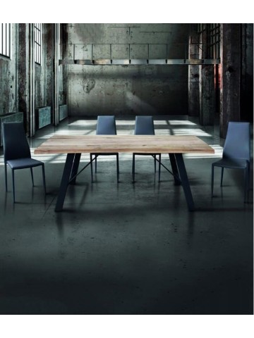 Tavolo moderno in legno massello nodo aperto