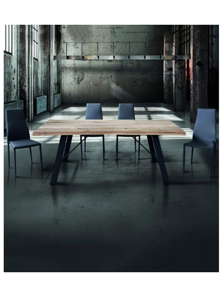 Tavolo moderno in legno massello nodo aperto