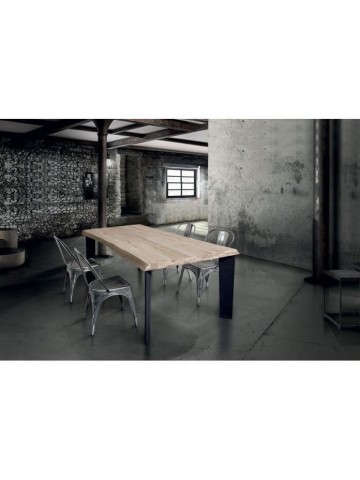 Tavolo design moderno legno metallo nero