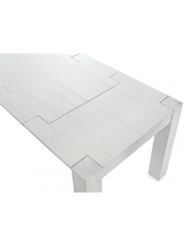 Tavolo in Legno Massello di Abete Spazzolato Bianco