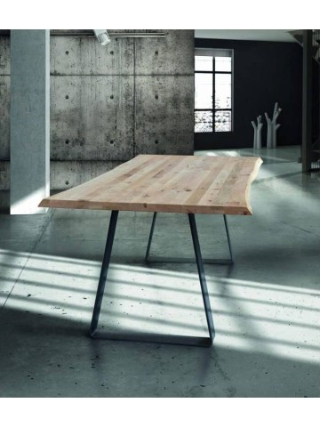 Tavolo moderno in legno massello Stile Industrial