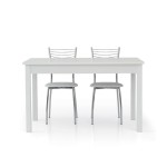 Tavolo bianco frassinato con un'allunga