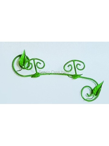 Appendiabiti a muro aritigianale in ferro battuto 2 posti con foglie