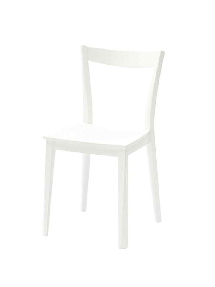 Sedia bianca con fondino in legno