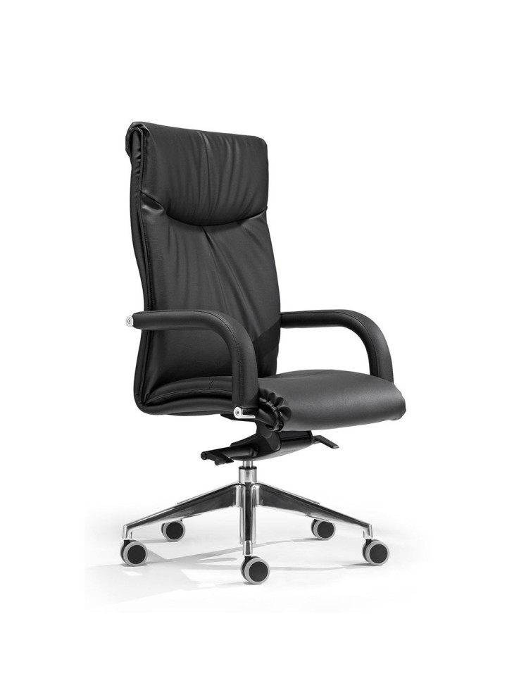 Sedia Nera con schienale alto da ufficio