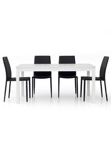 Tavolo allungabile design moderno Bianco frassinato