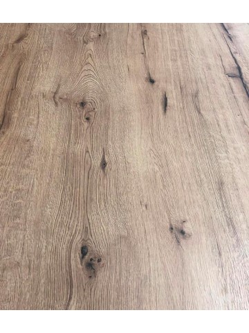 Tavolo in rovere nodato con struttura in metallo