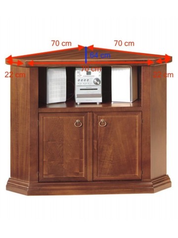 Mobile porta TV ad angolo legno arte povera