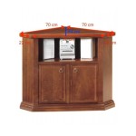 Porta TV basso in legno con piede a sciabola