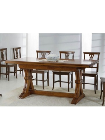 Tavolo in legno design classico ferro  Noce Lucido