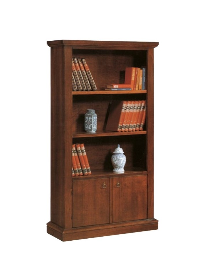 Libreria in legno 2 Ante vetrate + 3 cassetti + anta chiusa