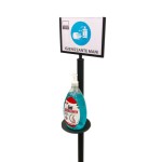 Colonnina Porta Dispenser in ferro base tonda per Igienizzante Gel Mani