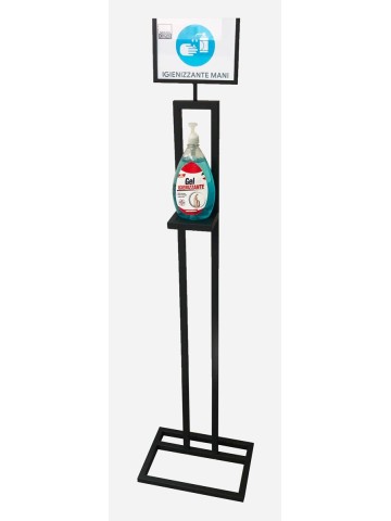 Piantana Porta Dispenser con Display Informativo per Igienizzante Mani
