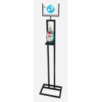 Colonnina Porta Dispenser in ferro base tonda per Igienizzante Gel Mani