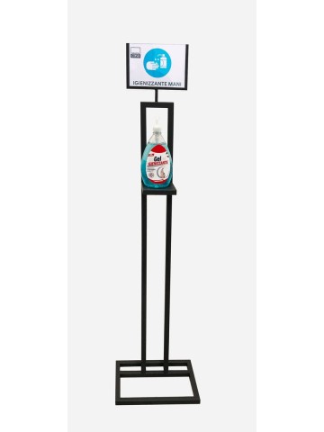 Colonnina Porta Dispenser in ferro base tonda per Igienizzante Gel Mani