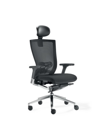 Sedia Nera con schienale alto da ufficio