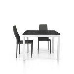 Tavolo Quadrato a Libro Effetto Marmo Nero