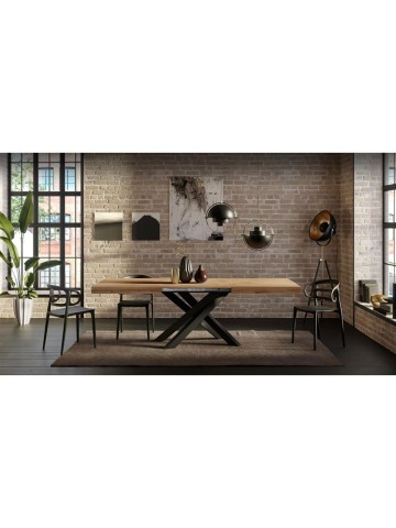 Tavolo Rettangolare Allungabile con Gambe Incrociate