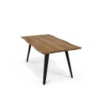 Tavolo Fisso Base in metallo e Piano in legno massello