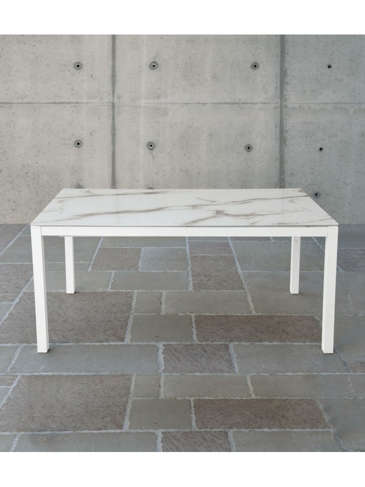 Tavolo Allungabile in Vetro effetto pietra