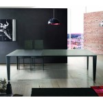 Tavolo in vetro grigio allungabile moderno