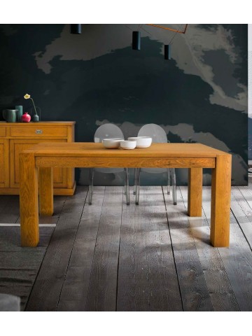 Tavolo Rettangolare Allungabile Legno Nodato Finitura Grano