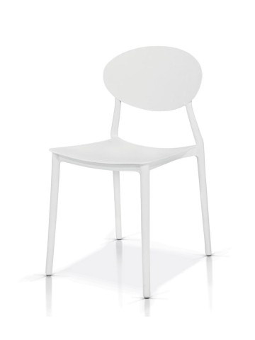 Sedia Moderna in Polipropilene Bianca