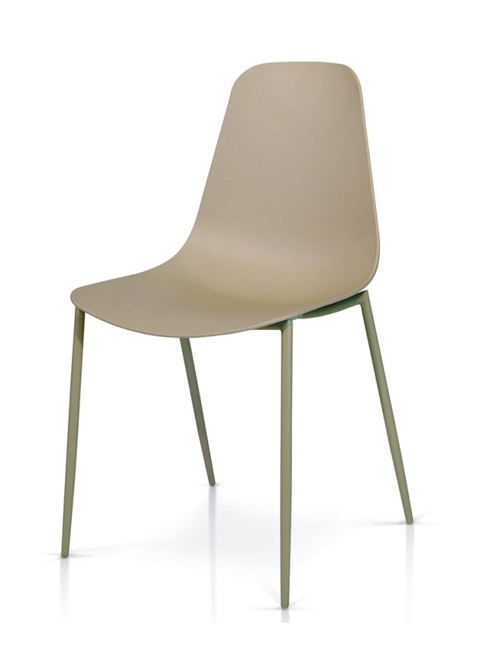 Sedia in Metallo con seduta in Polipropilene Grigio