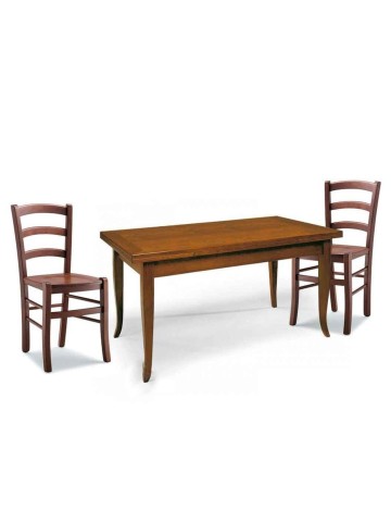 Set Tavolo da cucina 160 x 85 allungabile + 6 Sedie Legno massello