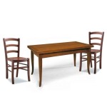 Set Tavolo 120 x 80 allungabile + 6 Sedie Venezia Colore Noce seduta massello