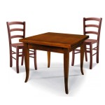 Set Tavolo quadrato allungabile + Sedie Venezia seduta massello Noce